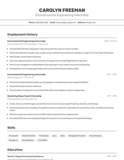 Resume example 2