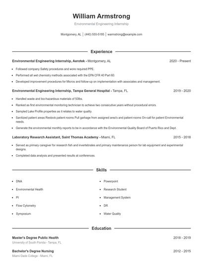 Resume example 1