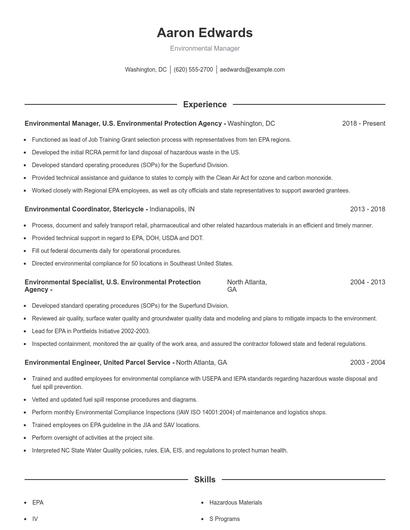Resume example 1