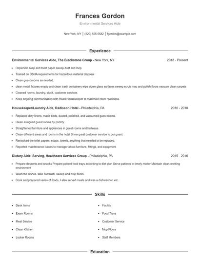 Resume example 1