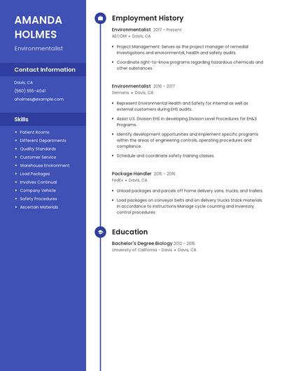 Environmentalist Resume