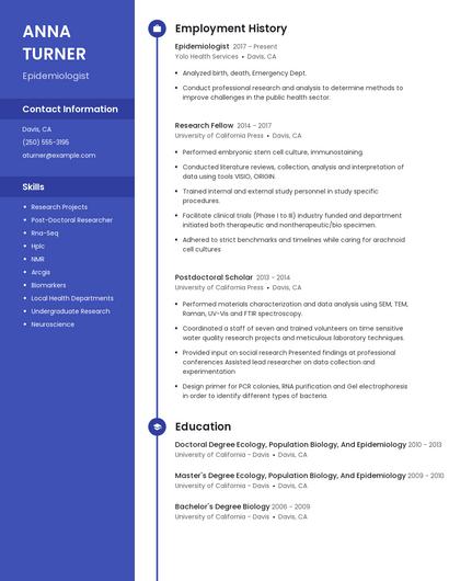 Epidemiologist Resume
