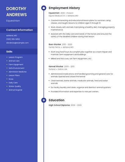 Equestrian Resume