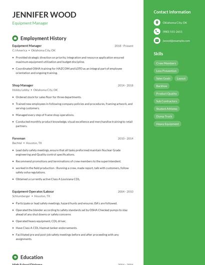 Resume example 4