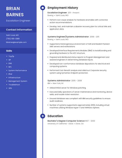 Escalation Engineer Resume