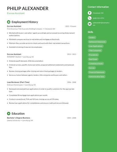 Resume example 5
