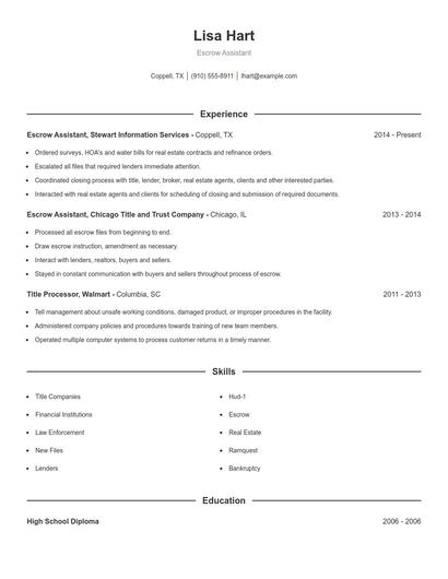 Resume example 1