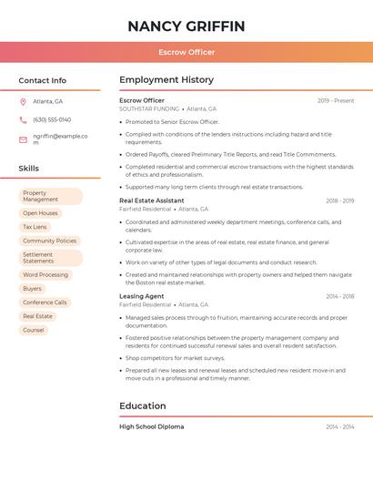 Resume example 3