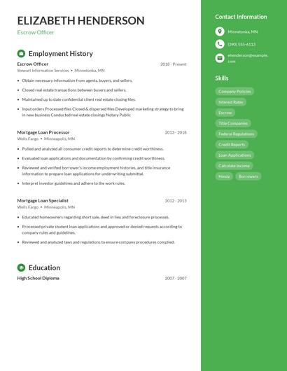 Resume example 5
