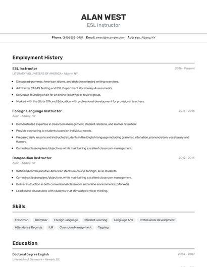 Resume example 2