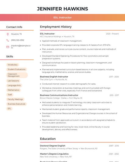 Resume example 3