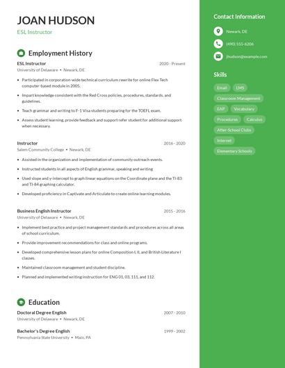Resume example 4