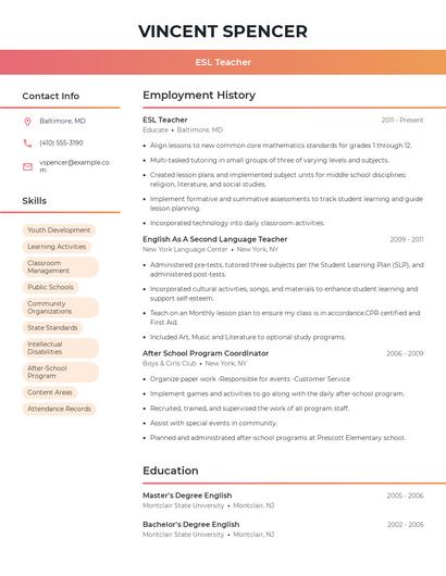 Resume example 3