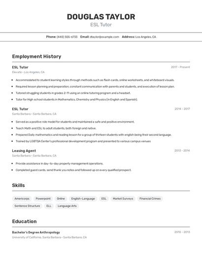Resume example 2