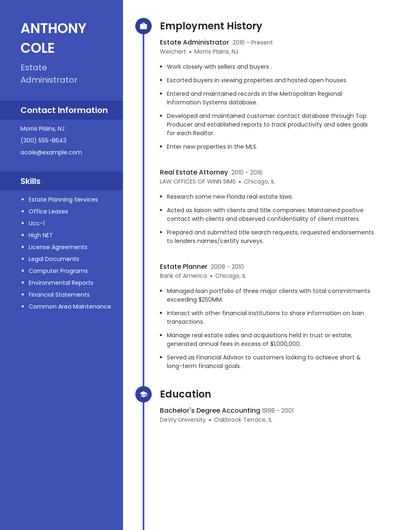 Estate Administrator Resume
