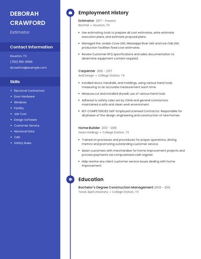 Estimator Resume