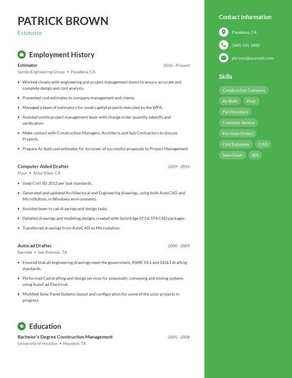 Resume example 5