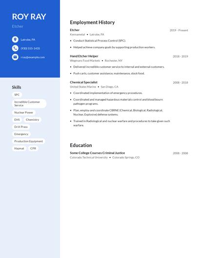 Etcher Resume