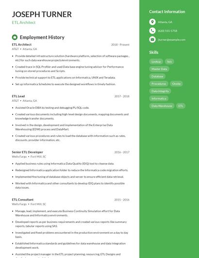 ETL Architect Resume