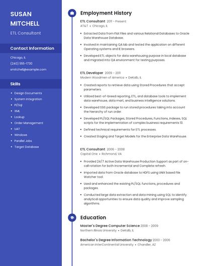 ETL Consultant Resume
