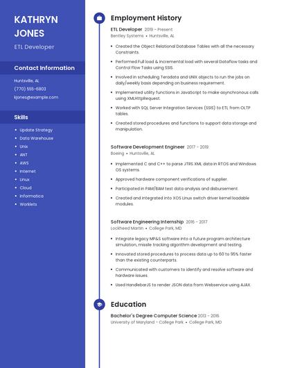 Resume example 5