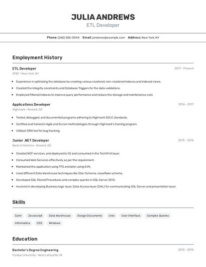 Resume example 2