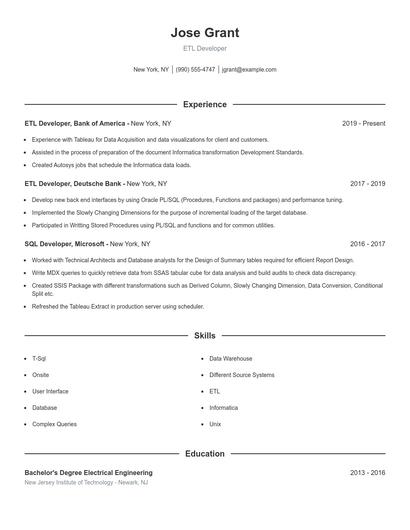 Resume example 1