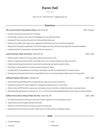 Resume example 1