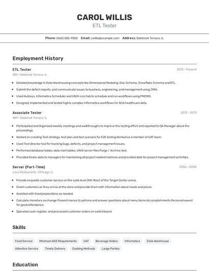 Resume example 2