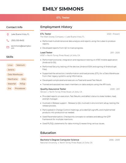 Resume example 3