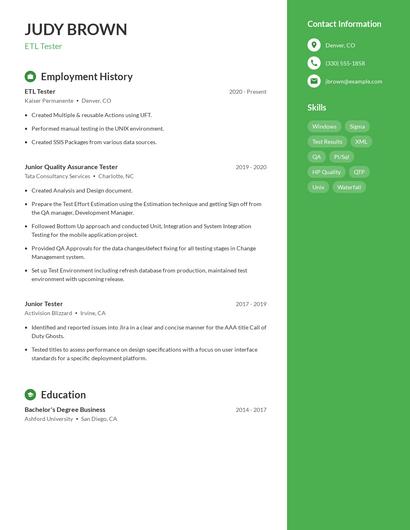 Resume example 5