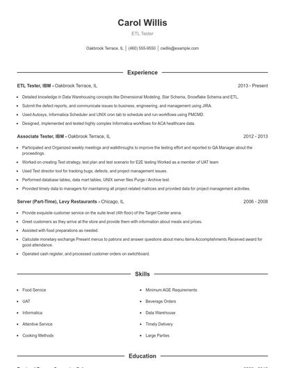 Resume example 1