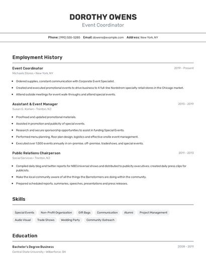 Resume example 2