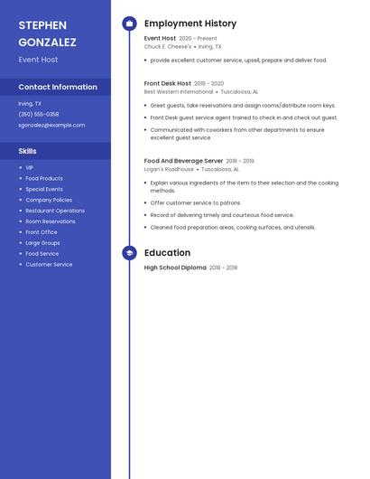 Event Host Resume