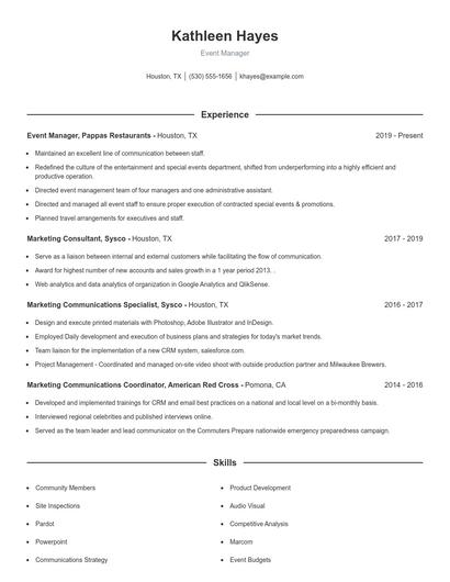 Resume example 1