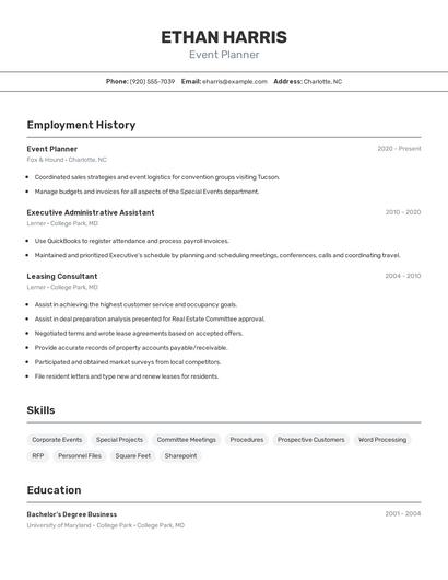 Resume example 2