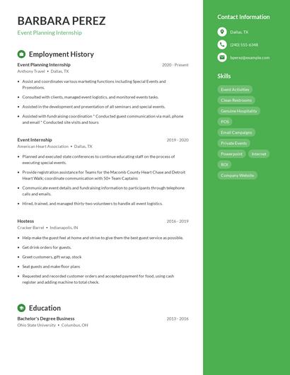 Resume example 5