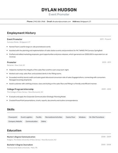Resume example 2