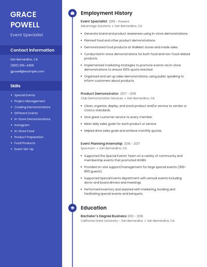 Resume example 5