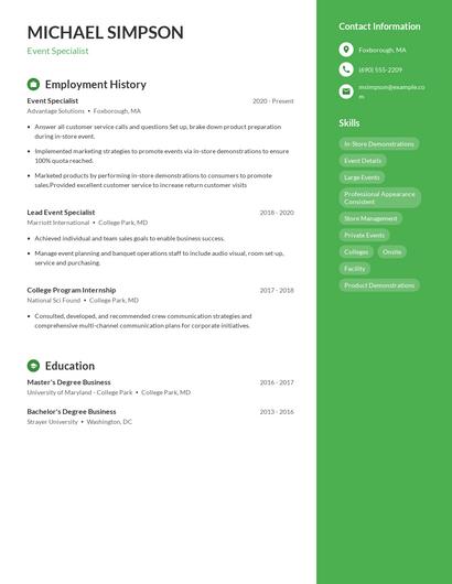Resume example 4