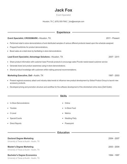 Resume example 1