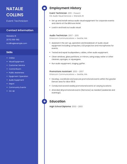 Event Technician Resume