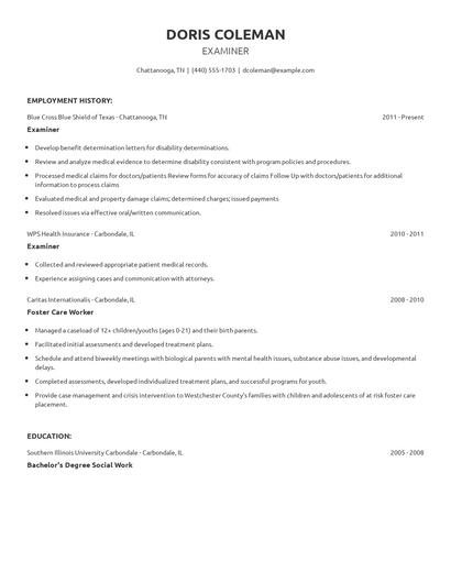 Examiner Resume