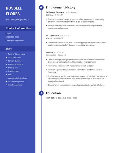 Exchange Operator Resume