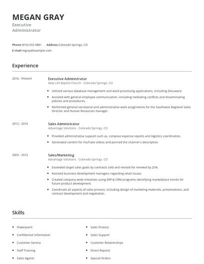 Executive Administrator Resume