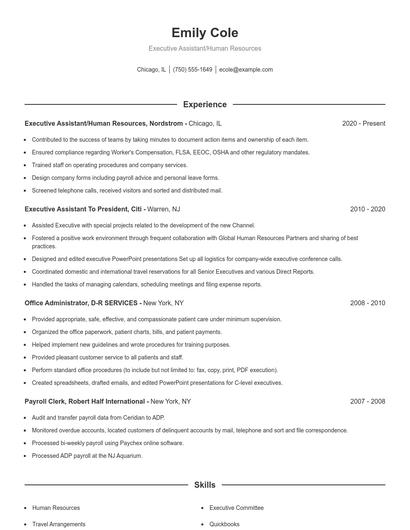 Resume example 1