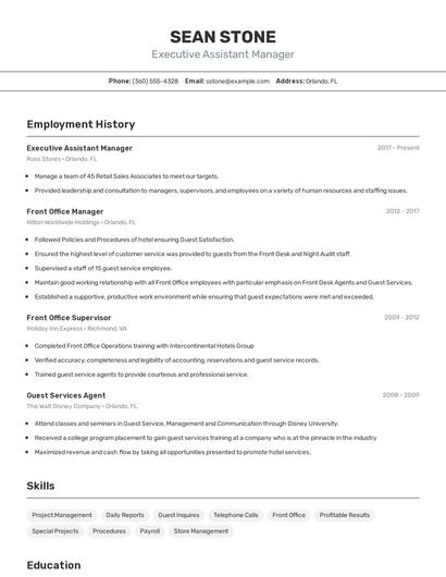 Resume example 2