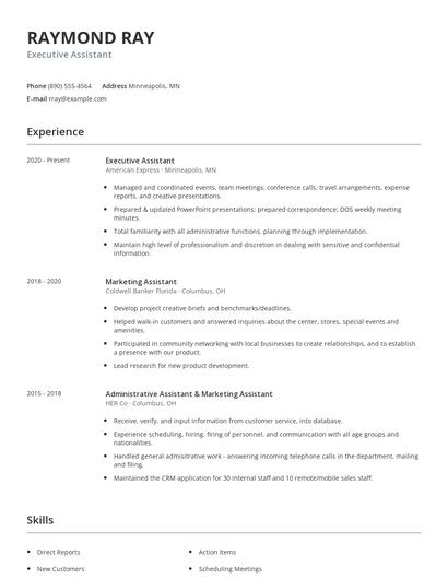 Executive Assistant Resume