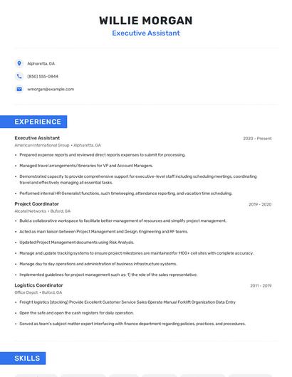 Executive Assistant Resume