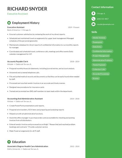 Executive Assistant Resume